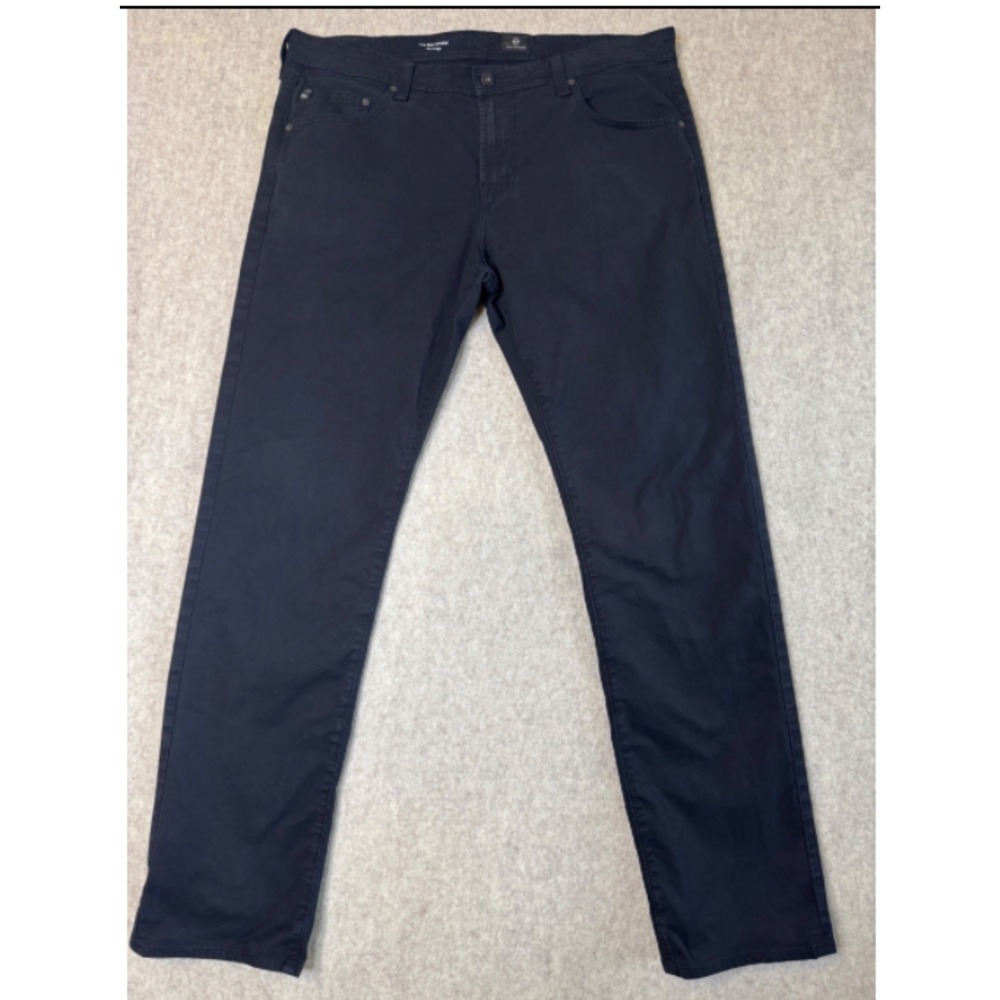 AG Adriano Goldschmied Matchbox Slim Straight Jeans Mens 38x34 Black Twill